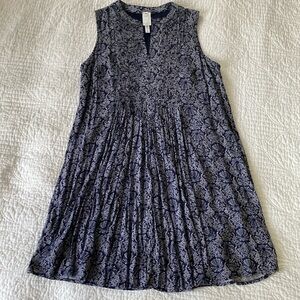 Blue Sleeveless V-Neck Nautical Blue Sundress, women’s small